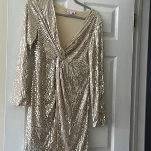 Pink Lilly never worn gold sparkly dress